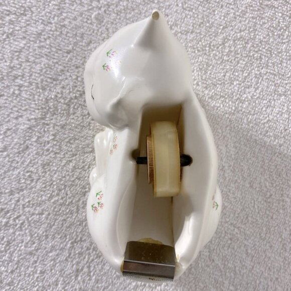 Vintage Floral Ceramic Kitty Cat Tape Dispenser - Picture 6 of 12